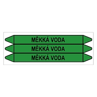 Značení potrubí, měkká voda,3 ks, 355 × 37 mm